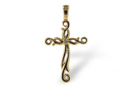 B015-49584: CROSS PENDANT .01 BR