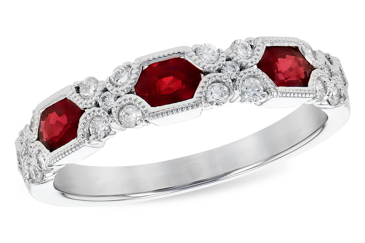 H281-85920: LDS WED RG .74 RUBY 1.00 TGW (4x3MM RUBY)