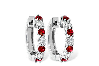 M010-03201: EARRINGS .64 RUBY 1.05 TGW